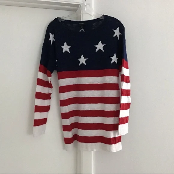 Talbots Patriotic Star and Stripe Linen Sweater - Picture 3 of 10